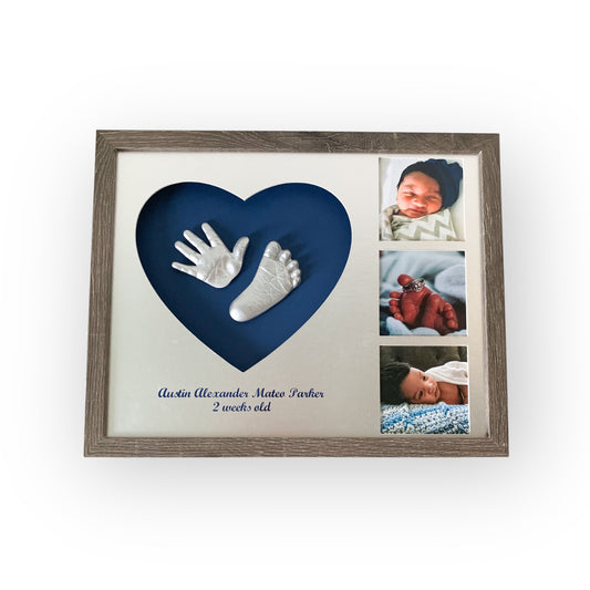 Heart frame with photos casting kit for baby 0-12 months