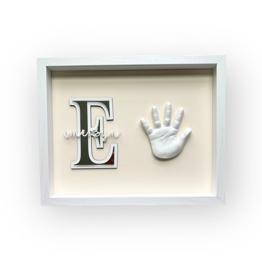 Framed casting kit with the name for a child over 1 year old