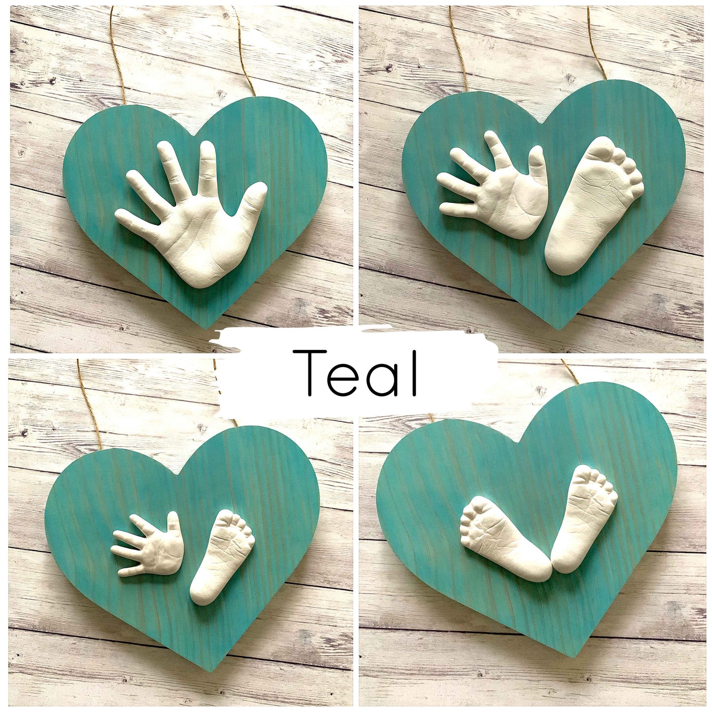 9" wooden heart plaque casting kit for baby 0-24 months