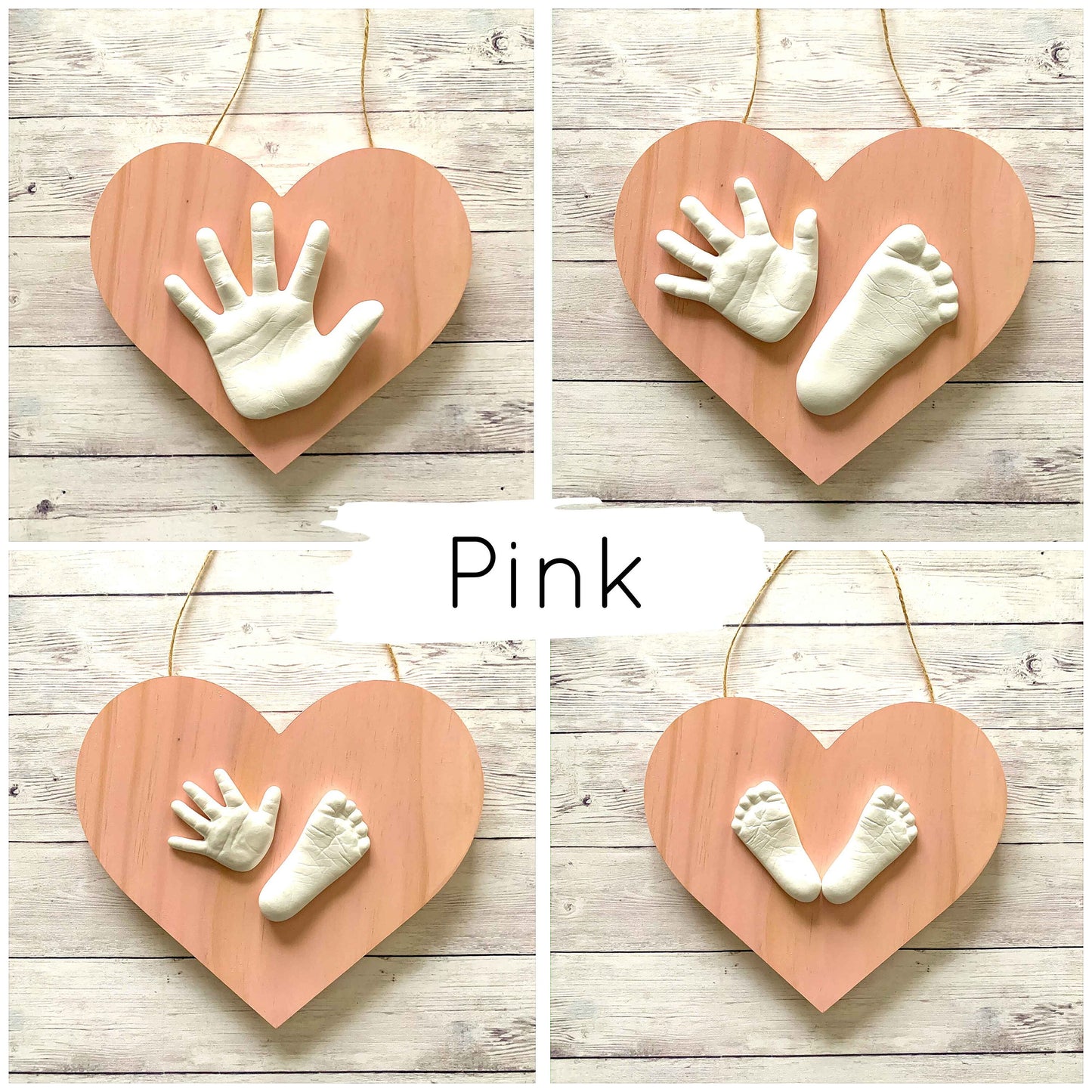 9" wooden heart plaque casting kit for baby 0-24 months