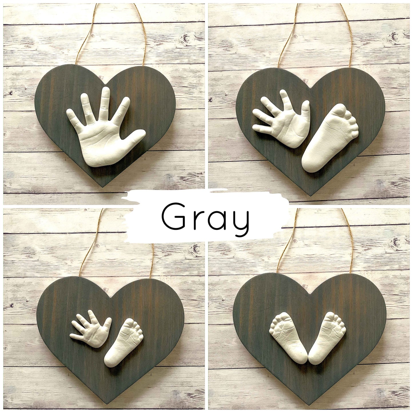 9" wooden heart plaque casting kit for baby 0-24 months