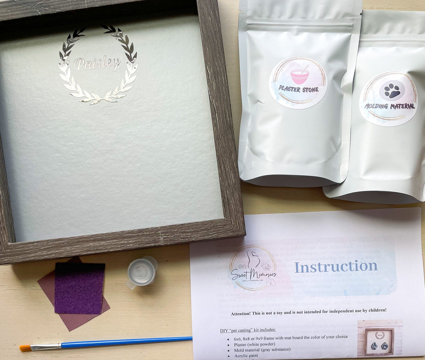 Pet casting kit for a medium size dog