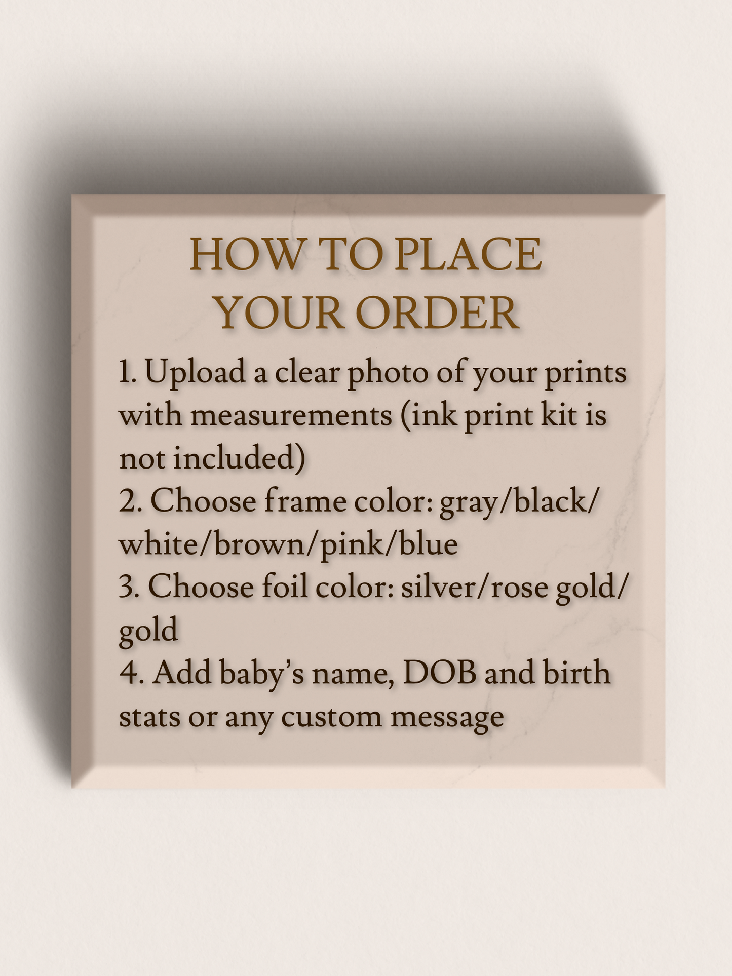Framed Real Foil Baby Handprints and Footprints, Birth Stats Keepsake, Nursery Wall Art