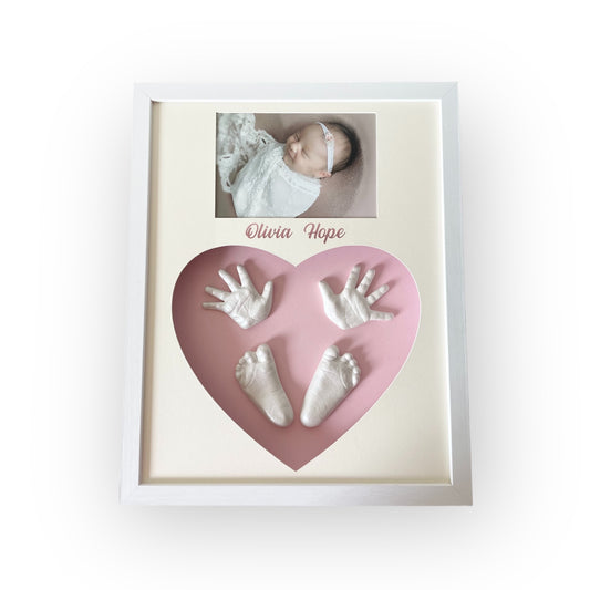 Heart frame with one photo casting kit for baby 0-18 months