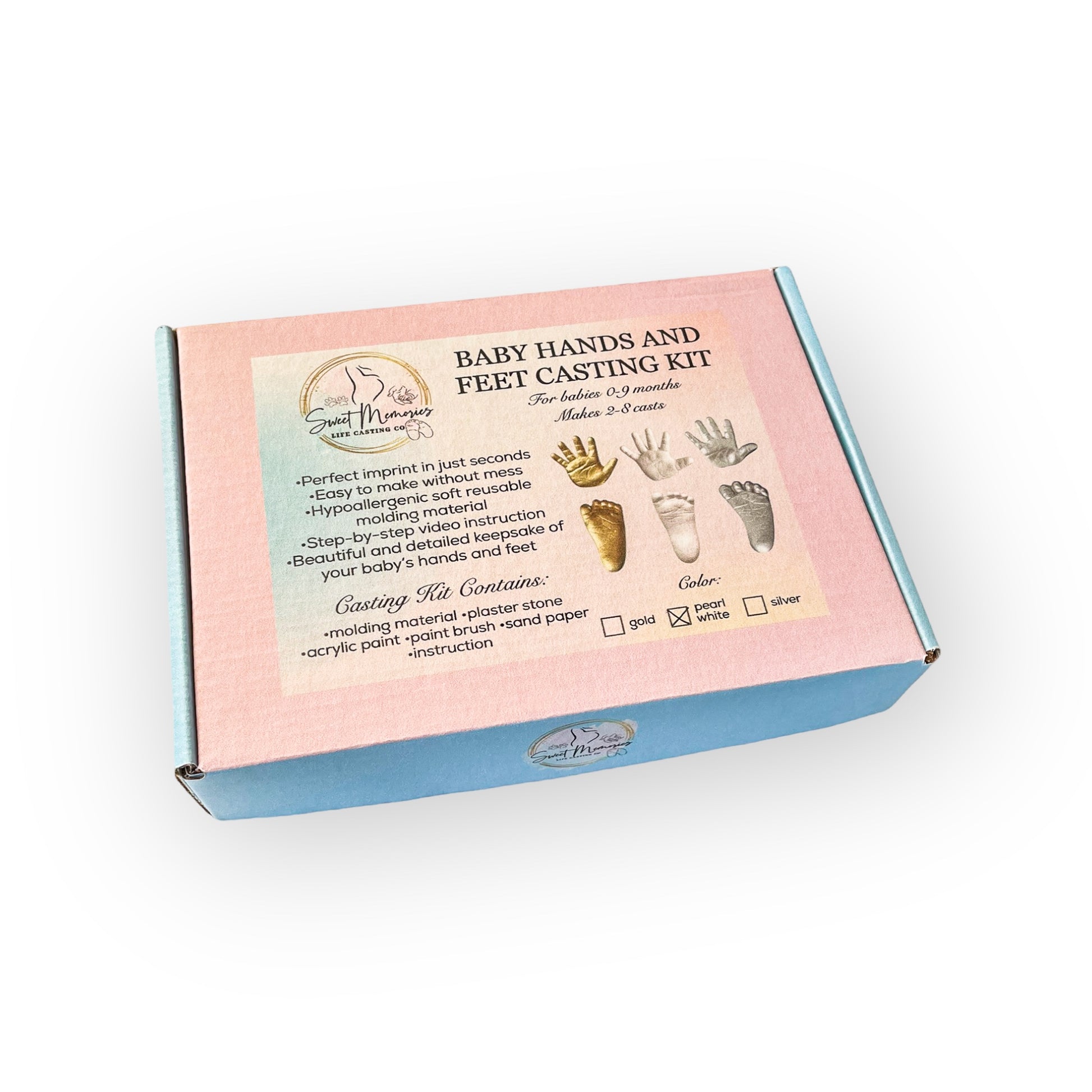 Sweet Memories baby hands and feet casting kit for babies 0-9 months old,  makes 2-8 casts