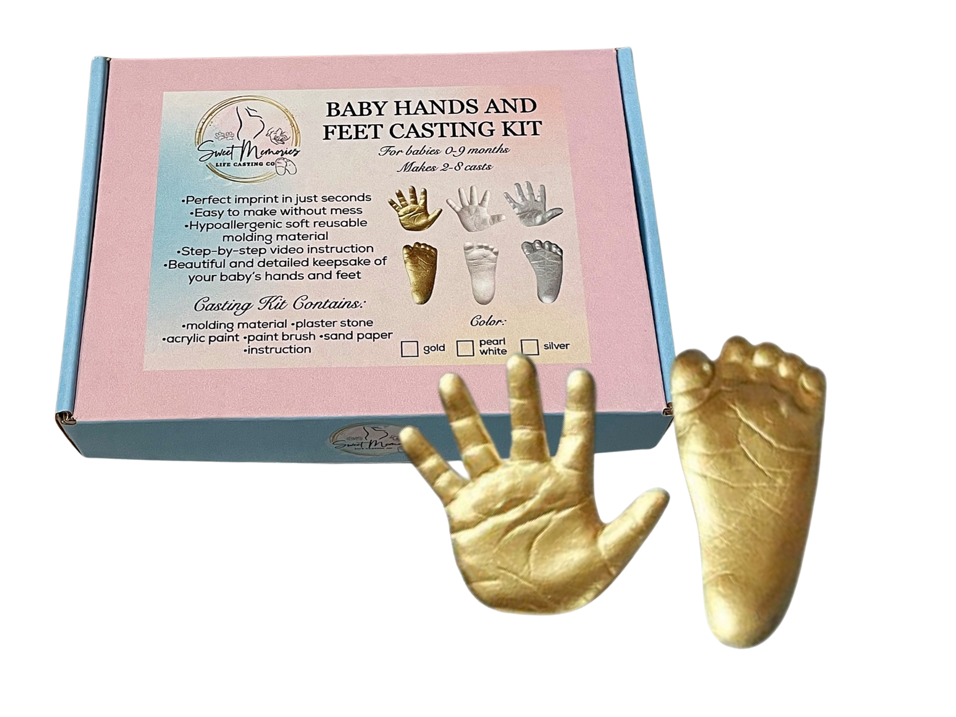 Couples Hand Holding Plaster Casting Kit (21 Piece Set)