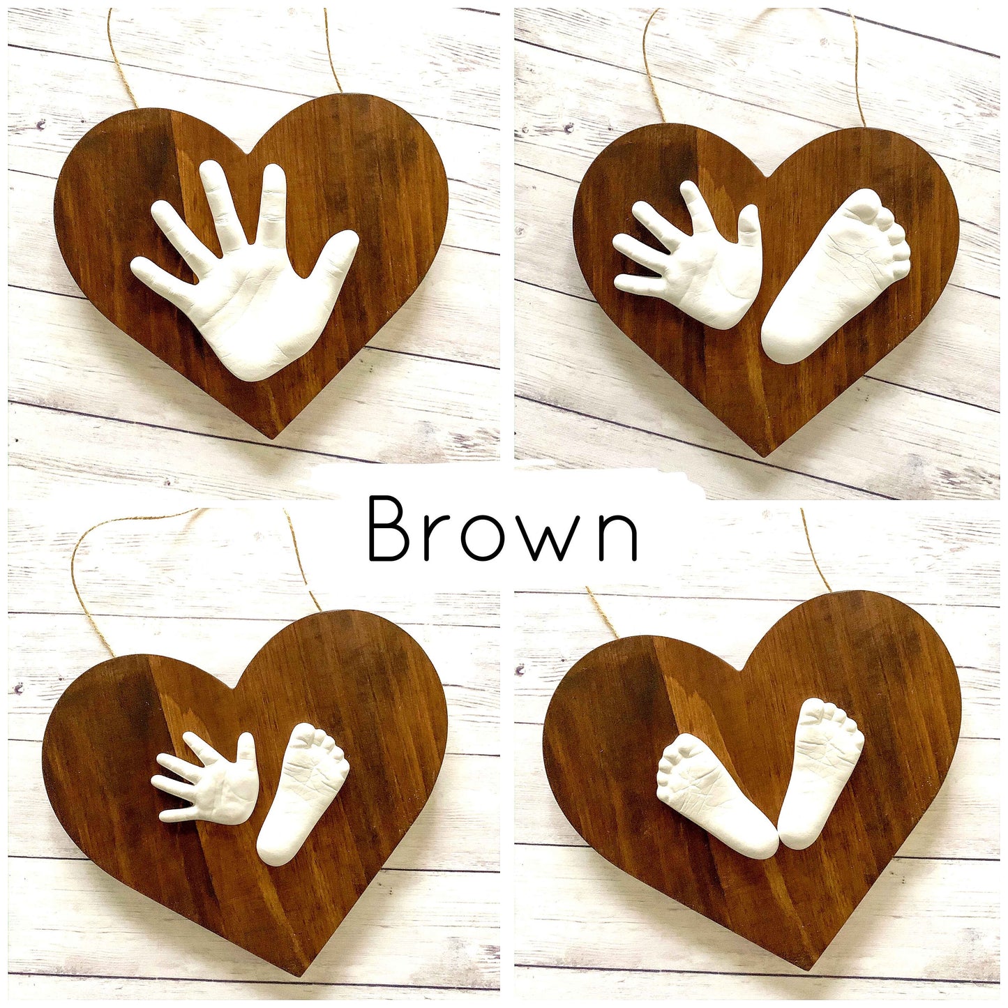 9" wooden heart plaque casting kit for baby 0-24 months