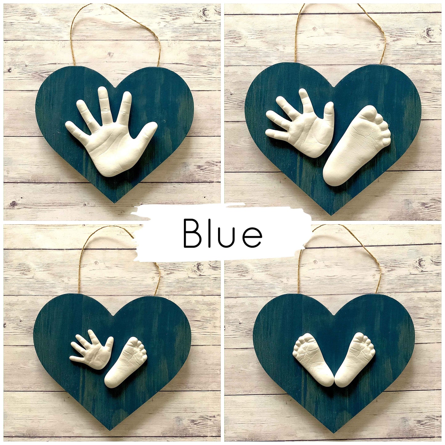 9" wooden heart plaque casting kit for baby 0-24 months